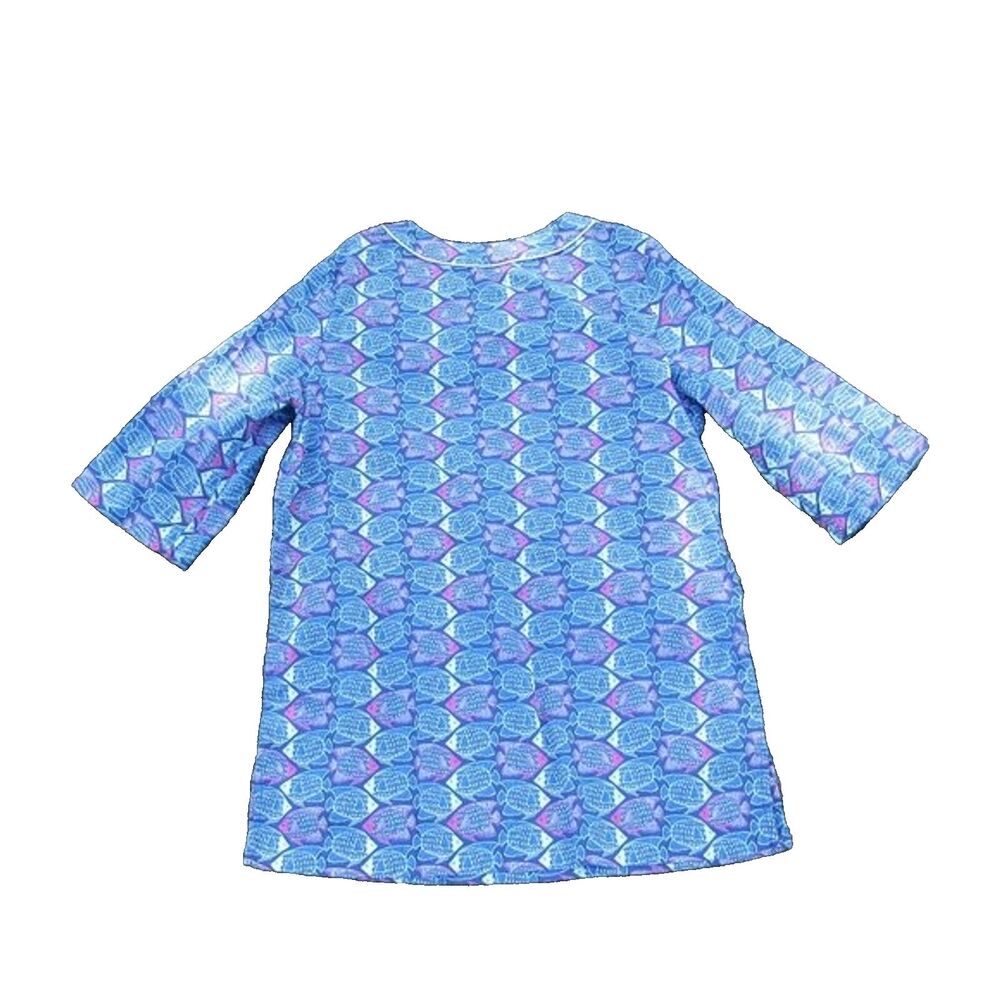 Vineyard Vines Girls M 10-12 Fish Print Tunic Royal Blue Cotton Style 7W0152 - Picture 8 of 16
